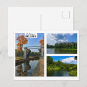 Postale Biélorussie Salutations Nature Architecture Carte  (Devant / Derrière)