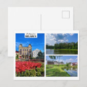 Postale Biélorussie Salutations Nature Architecture Carte  (Devant / Derrière)