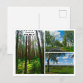 Postale Biélorussie Salutations Nature Forêt Paysage Carte (Devant / Derrière)