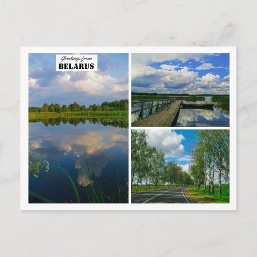 Postale Biélorussie Salutations Nature Lake Scenery Carte (Devant)