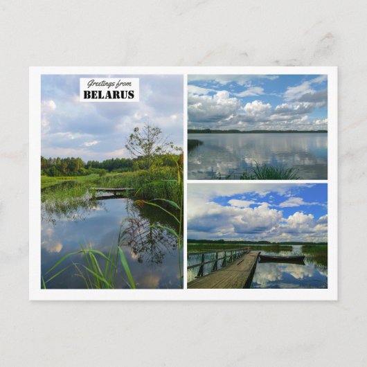 Postale Biélorussie Salutations Nature Lake Scenery Carte  (Devant)