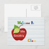 Postale Bienvenue à l'étudiant de l'enseignant Carte posta (Devant / Derrière)