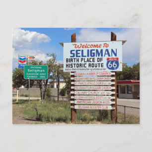 Postale Bienvenue À Seligman Route 66 Carte Postale!