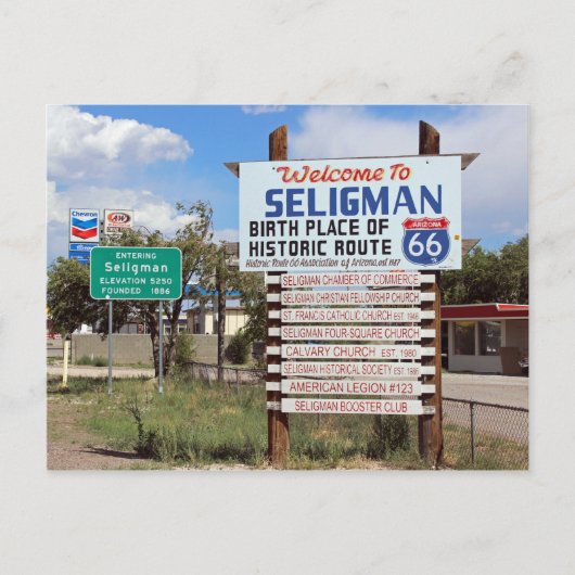 Postale Bienvenue À Seligman Route 66 Carte Postale! (Devant)