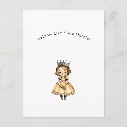 Postale Bienvenue Bébé Fille Nouveau Carte de Naissance (Devant)