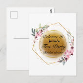 Postale bienvenue carte thé (Devant / Derrière)