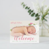 Postale BIENVENUE  | nouveau carte photo de bébé faire-par (Debout devant)