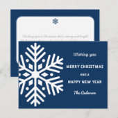 Postale Big Snowflake carte Noël et Nouvel An (Devant / Derrière)