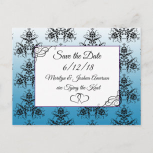 Postale Black Black Mariage damassé Enregistrer la carte p