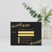Postale Black gold notes retour adresse carte RSVP (Debout devant)