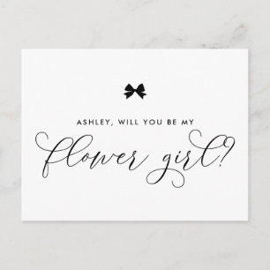 Postale Black Ribbon Bow Serez-Vous Ma Carte Flower Girl