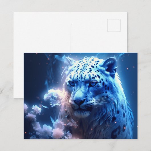 Postale blauwe lichtkaart briefkaart (Voorkant / Achterkant)