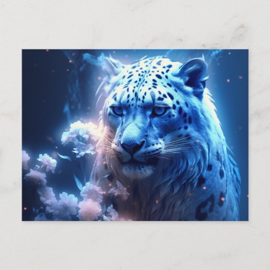 Postale blauwe lichtkaart briefkaart (Voorkant)