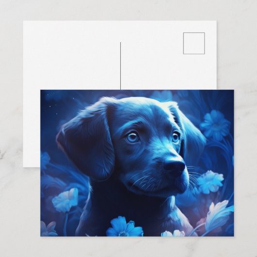 Postale blauwe lichtkaart briefkaart (Voorkant / Achterkant)