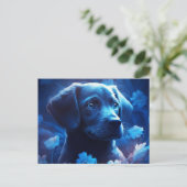 Postale blauwe lichtkaart briefkaart (Staand voorkant)