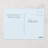 Postale Bleu clair Carte de vœux de famille en écriture él (Dos)