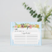 Postale Bleu Classy Grandes avec Recette Rose Carte (Debout devant)