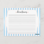 Postale Bleu Classy Grandes avec Recette Rose Carte (Dos)
