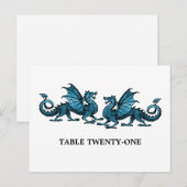 Postale Bleu Elegant Dragons Numéro de tableau Carte posta (Devant / Derrière)