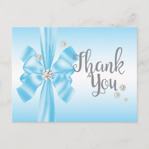 Postale BLEUE arc élégant carte de remerciements