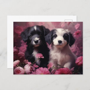 Postale bloem van de hond briefkaart