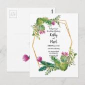 Postale Blooming Desert Cactus Wedding Inviter Carte Posta (Devant / Derrière)