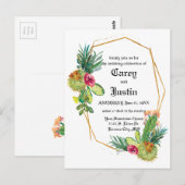 Postale Blooming Desert Mariage Succulent Inviter Carte Po (Devant / Derrière)