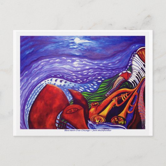 Postale Blue Moon sur Chicago POST CARTE (Devant)