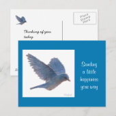 Postale Bluebird Digital Realism Peinture Carte de bonheur (Devant / Derrière)