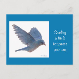 Postale Bluebird Digital Realism Peinture Carte de bonheur