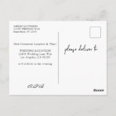 Postale Blush Pink & Peach Floral Changer la date Carte po (Dos)