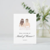Postale Boho Besties Maid of Honor Proposition Carte posta (Debout devant)