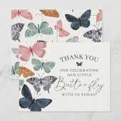 Postale Boho Butterfly Carte de remerciements anniversaire (Devant / Derrière)