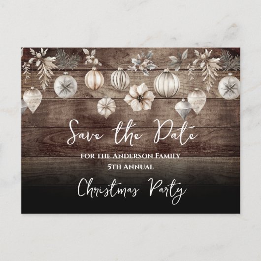 Postale Boho Christmas Party Enregistrer la date Carte pos (Devant)