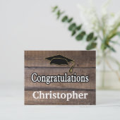 Postale Bois rustique Mots de conseil Graduation Carte pos (Debout devant)