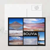 Postale Bolivie multiple image collage noir texte carte po (Devant / Derrière)