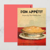 Postale Bon Appetit Pie Recette Carte (Devant / Derrière)