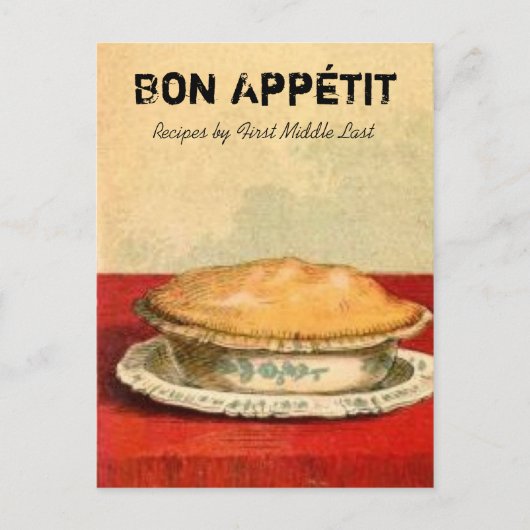 Postale Bon Appetit Pie Recette Carte (Devant)