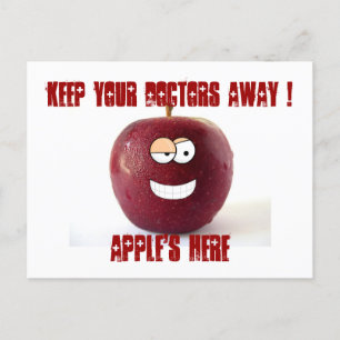 Postale Bon rétablissement carte de docteur de pomme drôl