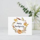 Postale Bon thanksgiving, Carte de voeux d'automne (Debout devant)