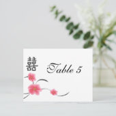 Postale Bonheur de double de fleurs de cerisier de carte (Debout devant)