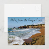 Postale Bonjour, à partir de la carte Oregon Coast Post (Devant / Derrière)
