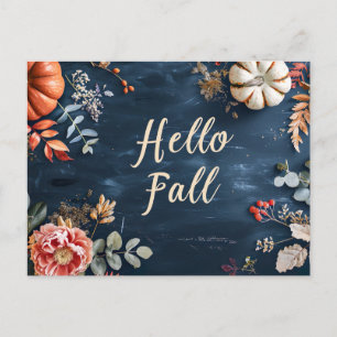 Postale Bonjour Automne carte de voeux avec fleurs