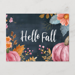Postale Bonjour Automne carte de voeux avec fleurs