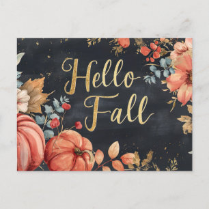 Postale Bonjour Automne carte de voeux avec fleurs