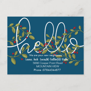 Postale Bonjour, carte de rencontre des voisins