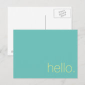 Postale Bonjour, Carte postale. (Devant / Derrière)