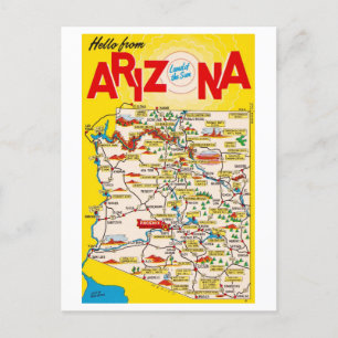 Postale Bonjour de Arizona Carte Vintage