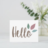 Postale Bonjour plume douce carte boho (Debout devant)
