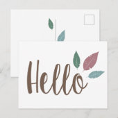 Postale Bonjour plume douce carte boho (Devant / Derrière)